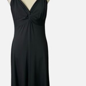 Maggy London Black Midi Twist-Front Dress